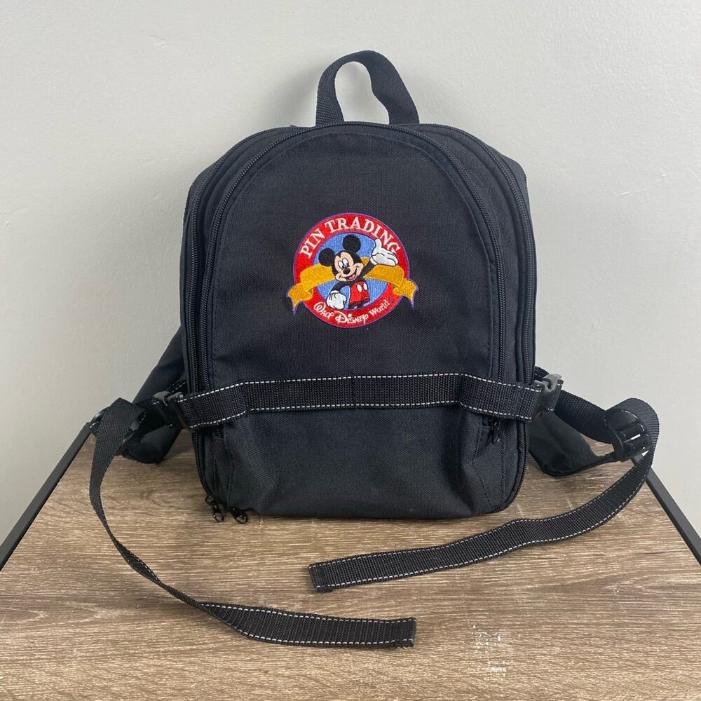 Walt Disney World Pin Trading Backpack Bag Black
